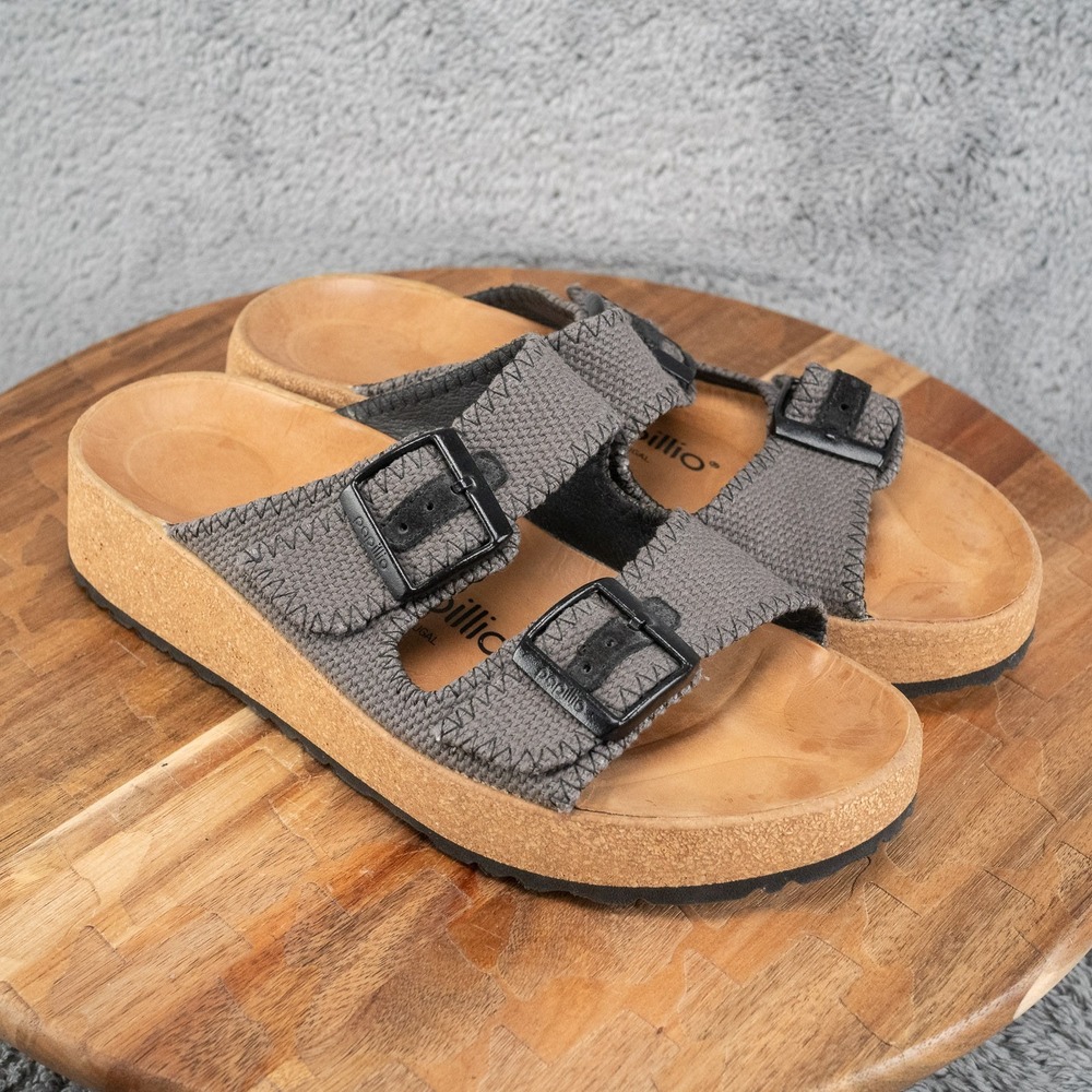 Birkenstock Papillio Gabriela Sandals 38 Anthracite Arizona Gray Slip On Shoes